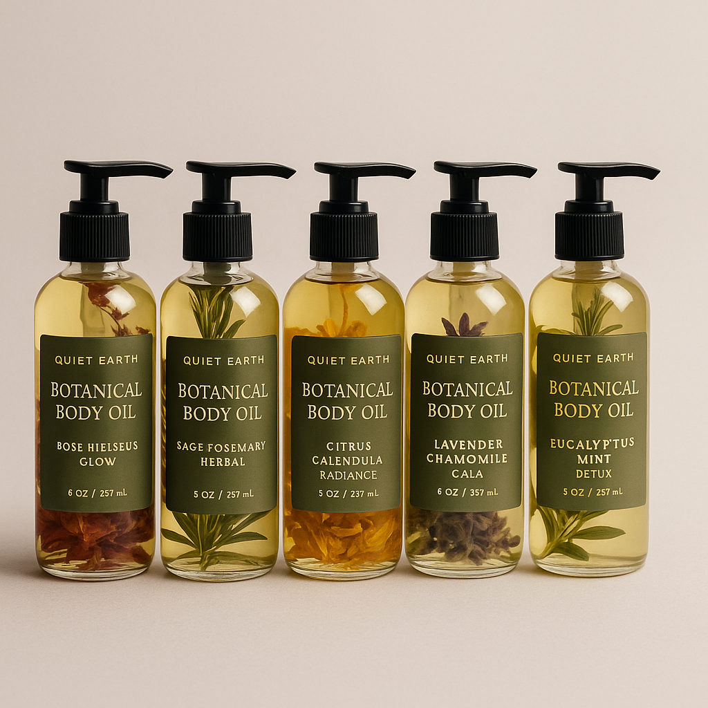 Quiet Earth Botanical Body Oil – 5 Botanical Scents